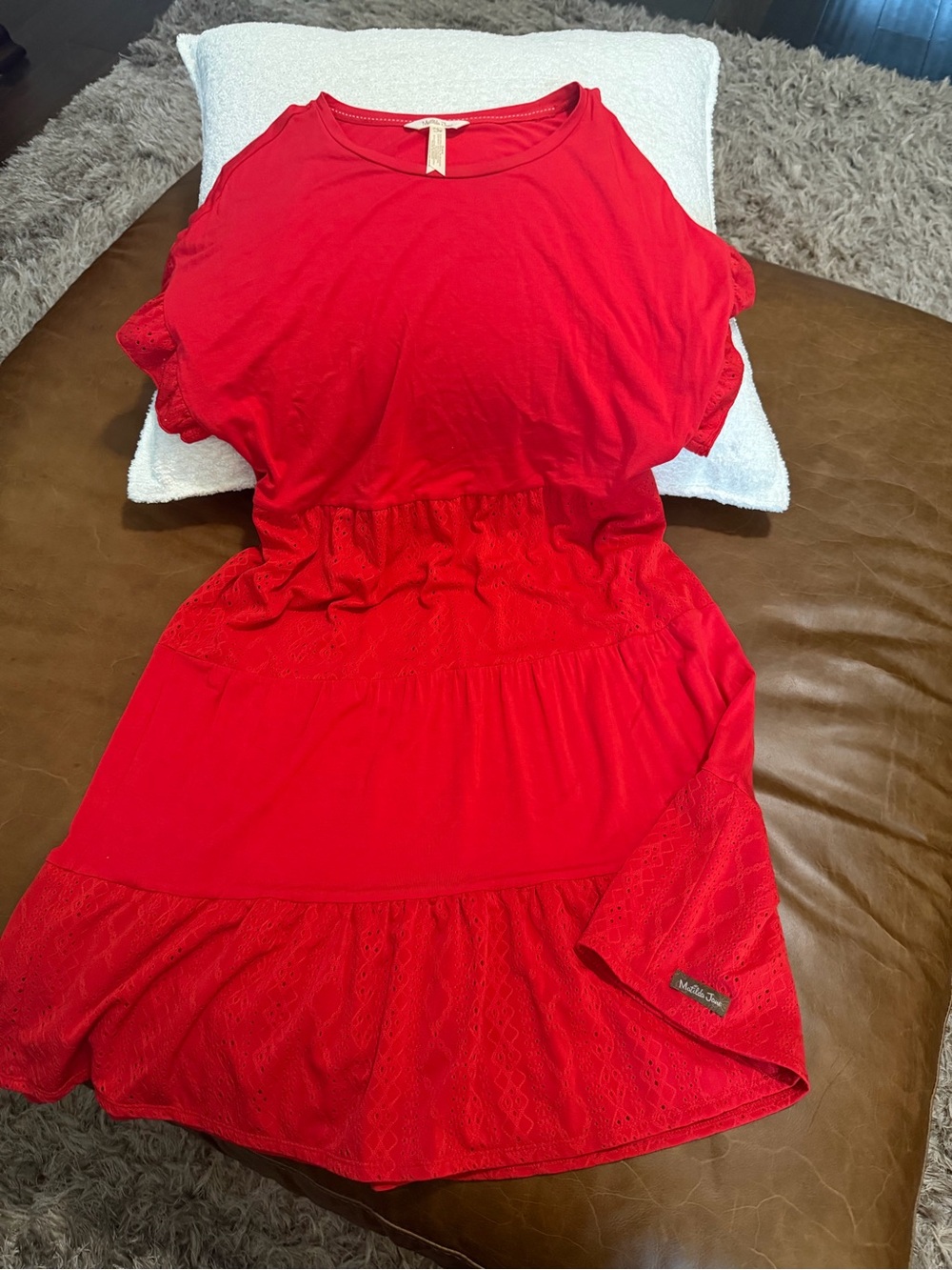 Matilda Jane Bold Red Casual Tiered Dress